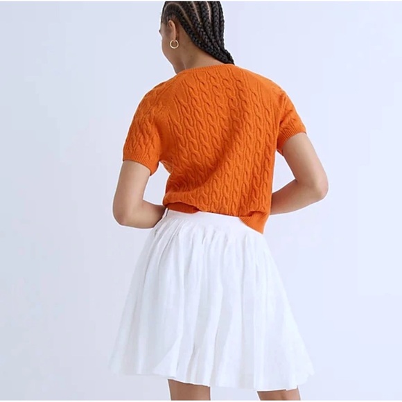 J.CREW Fits Size 4 Pleated Full Skirt Lined 100% Linen Cozycore Minimalist - Picture 2 of 9